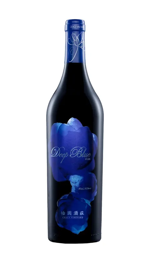 A bottle of Grace Vineyard Deep Blue 2021